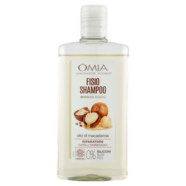 Omia Laboratori Ecobio Fisio Shampoo ecobiologico olio di macadamia Riparatore 200 ml