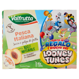 Valfrutta Pesca Italiana Succo e Polpa Di Frutta 6 x 200 Ml