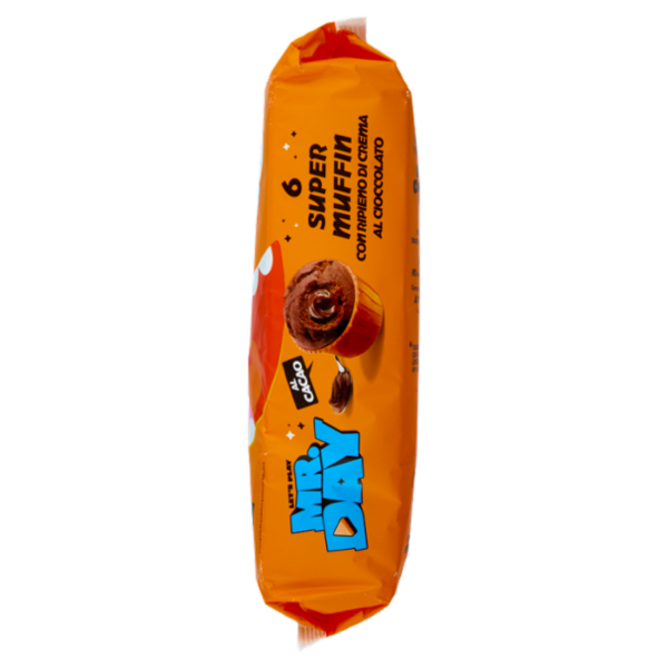 Mr.Day 6 Super Muffin al Cacao con Ripieno di Crema al Cioccolato 6 x 50 g