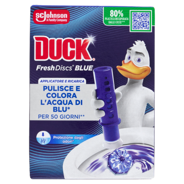 Duck Fresh Discs - Base per Dischi Gel Igienizzanti WC, Fragranza Blu 36ml