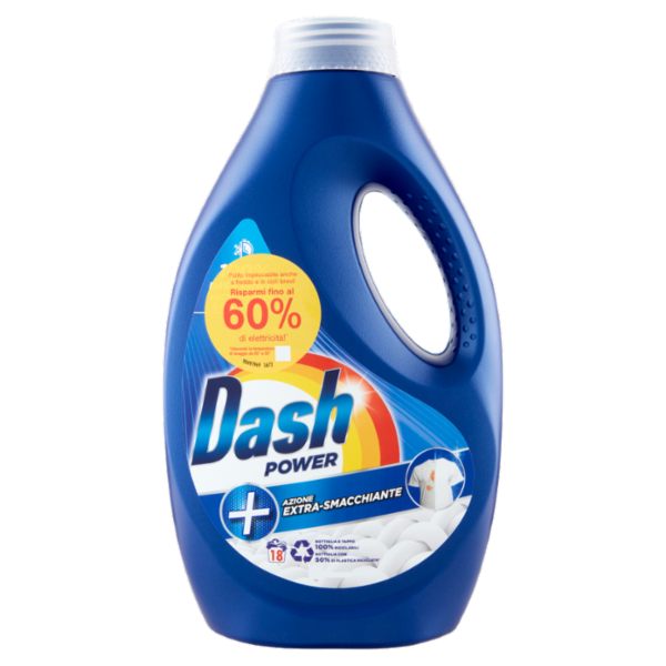 Dash Power Detersivo Liquido Lavatrice, Azione Extra-Smacchiante, 18 Lavaggi 900 ml