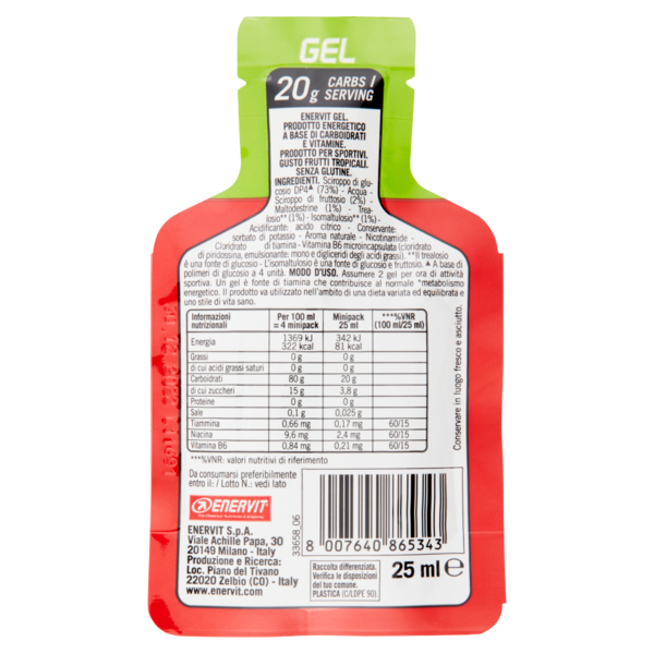Enervit Gel Tropical Fruits Flavour 25 ml