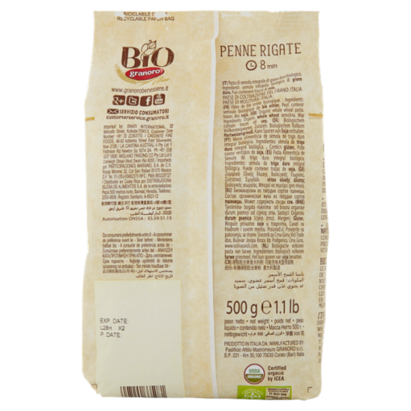 granoro Bio Integrale Penne Rigate 500 g