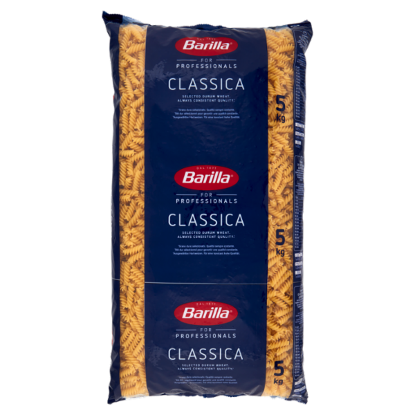Barilla for Professionals Fusilli n°98 Pasta Classica Corta Catering Foodservice 5 kg