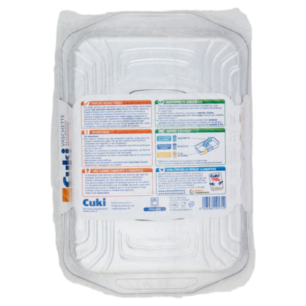 Cuki Cuoce Vaschette Alluminio ultra-forza con manici 5 Porzioni 3 pz