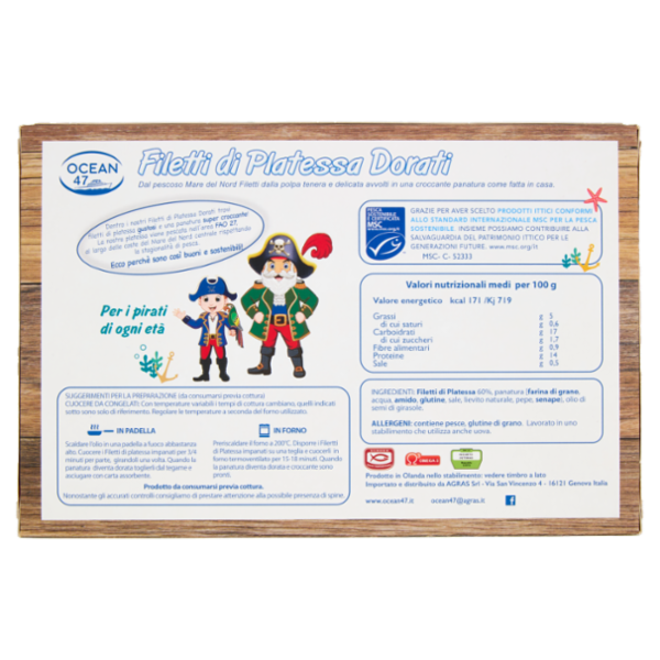 Ocean 47 Filetti di Platessa Dorati Surgelati 250 g