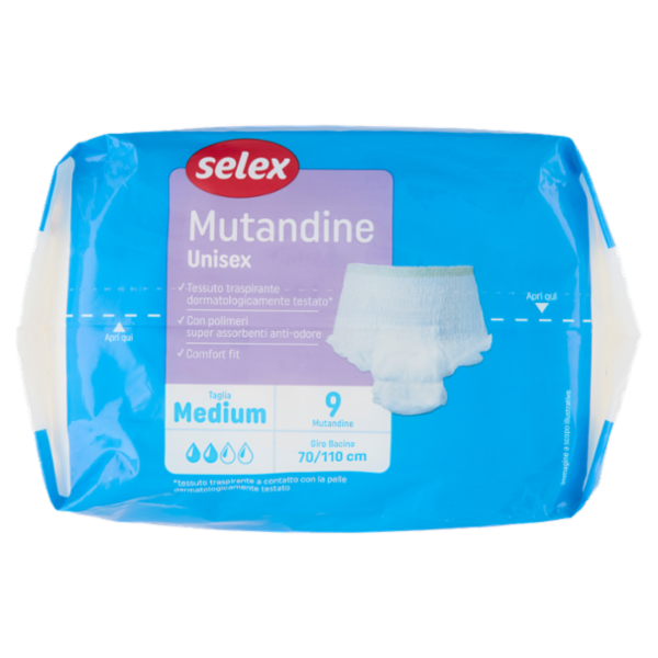 Selex Mutandine Unisex Taglia Medium 9 pezzi