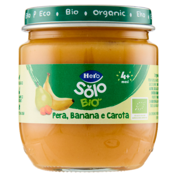 Hero Solo Bio Pera, Banana e Carota 120 g