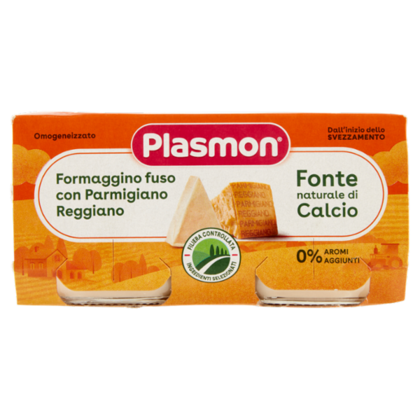 Plasmon Omogeneizzato Formaggino fuso con Parmigiano Reggiano 2 x 80 g