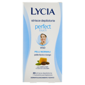 Lycia Perfect Touch Strisce Depilatorie Viso Pelli Normali 20 Strisce + 4 Salviettine