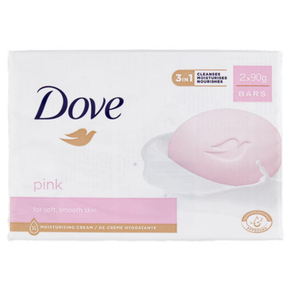 Dove pink for soft, smooth skin Bars 2 x 90 g