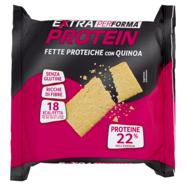 Performa Extra Protein Fette Proteiche con Quinoa 18kcal/fetta, senza glutine, ricche di fibre 100 g
