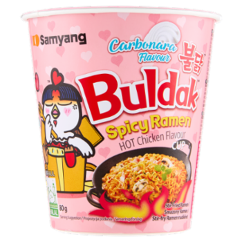 Samyang Buldak Spicy Ramen Hot Chicken Flavour Cup Carbonara Flavour 80 g