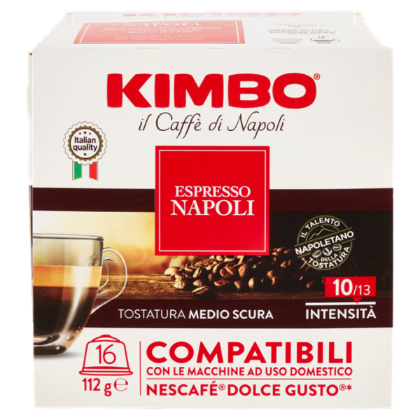 Kimbo Espresso Napoli Capsule Compatibili con le Macchine Nescafé Dolce Gusto* 16 x 7 g