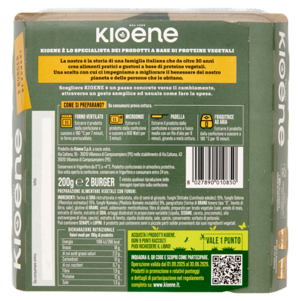Kioene 2 Burger ai Funghi 200 g