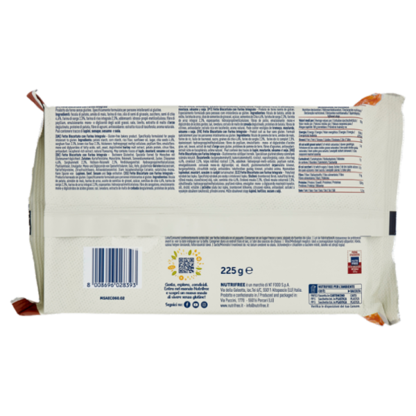 Nutrifree Fette Biscottate con Farina Integrale Senza Glutine 225 g