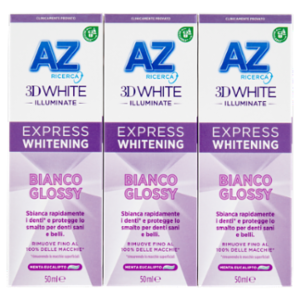 AZ Ricerca Dentifricio 3D White Illuminate Express Whitening Bianco Glossy 3 x 50 Ml