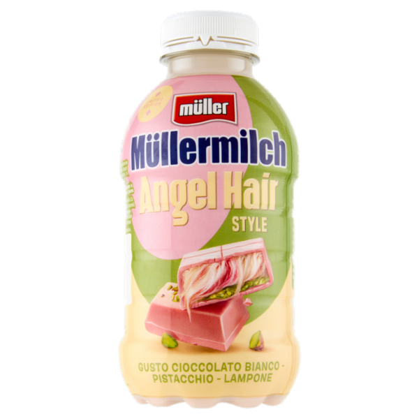 müller Müllermilch Angel Hair Style Gusto Cioccolato Bianco - Pistacchio - Lampone 418 g
