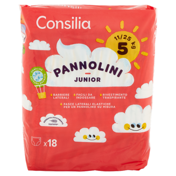 Consilia Pannolini per Bambini Junior 11-25 kg 5 18 pezzi