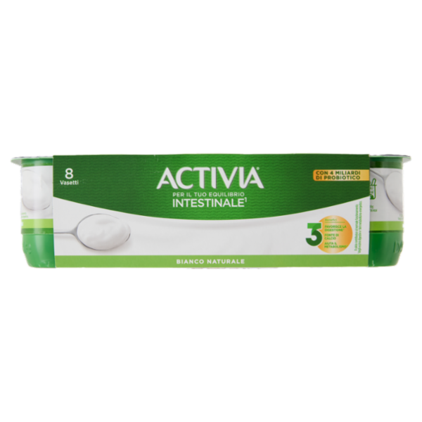 ACTIVIA Yogurt Bianco Naturale con Probiotico Bifidus, 8x125g