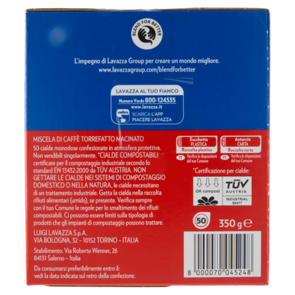 Lavazza crema e gusto Classico 50 Cialde Compostabili* 350 g