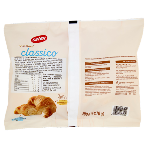 Selex Croissant Classico Surgelato 4x70 g