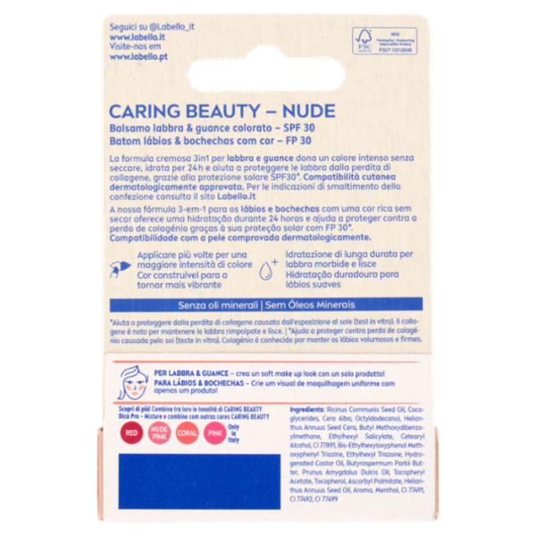 Labello Caring Beauty Lip & Cheek Nude SPF 30 4,8 g