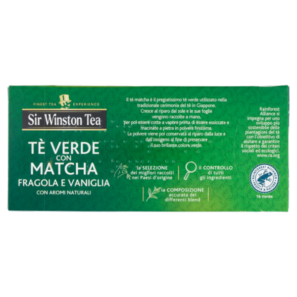 Sir Winston Tea Tè Verde con Matcha Fragola e Vaniglia 20 x 1,75 g