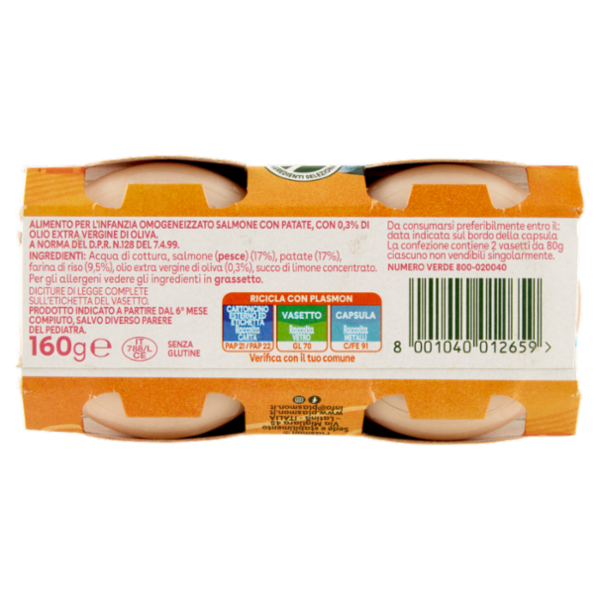 Plasmon Omogeneizzato Salmone con patate 2 x 80 g