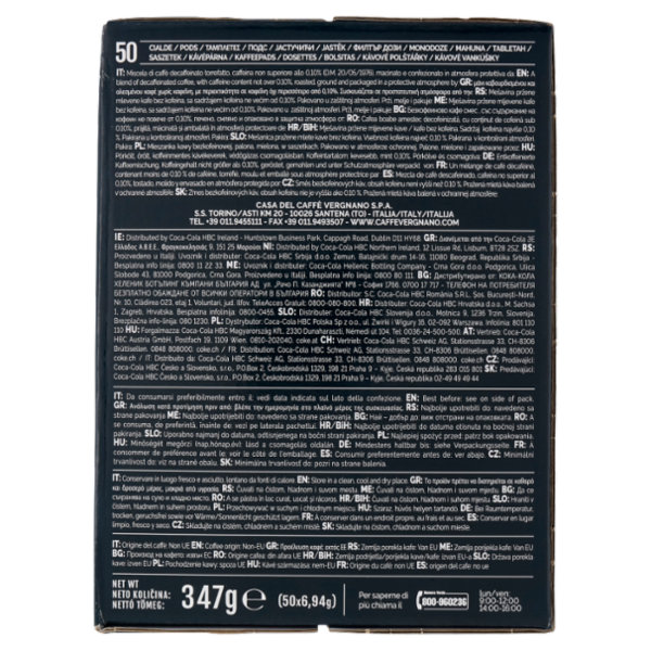 Caffè Vergnano 1882 Decaffeinato Cialde Compostabili 50 x 6,94 g