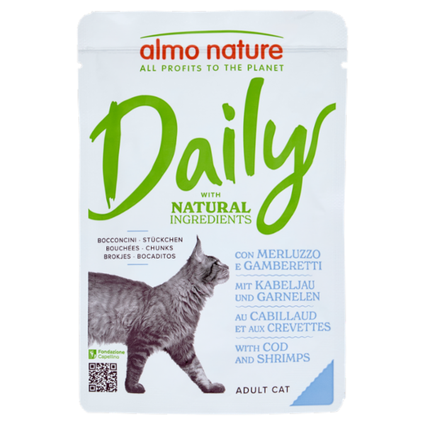 almo nature Daily Adult Cat Bocconcini con Merluzzo e Gamberetti 70 g