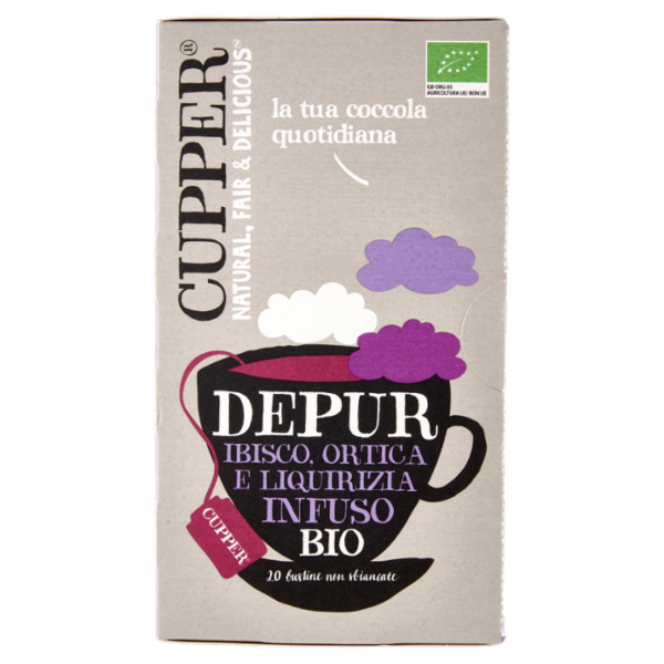 CUPPER Depur Infuso Biologico con Ibisco, Ortica e Liquirizia, Tisana Depurativa, 20 Bustine 40 g