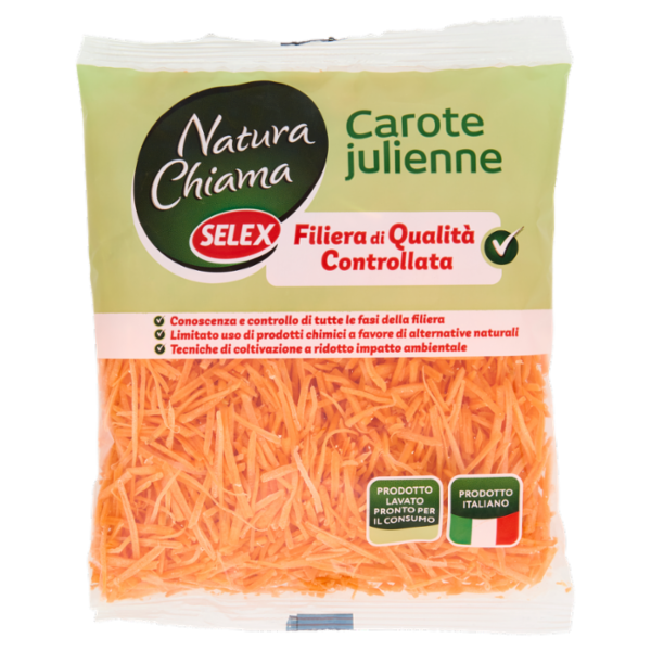 Selex Natura Chiama Carote Julienne Lavate e Pronte per il Consumo 200 g