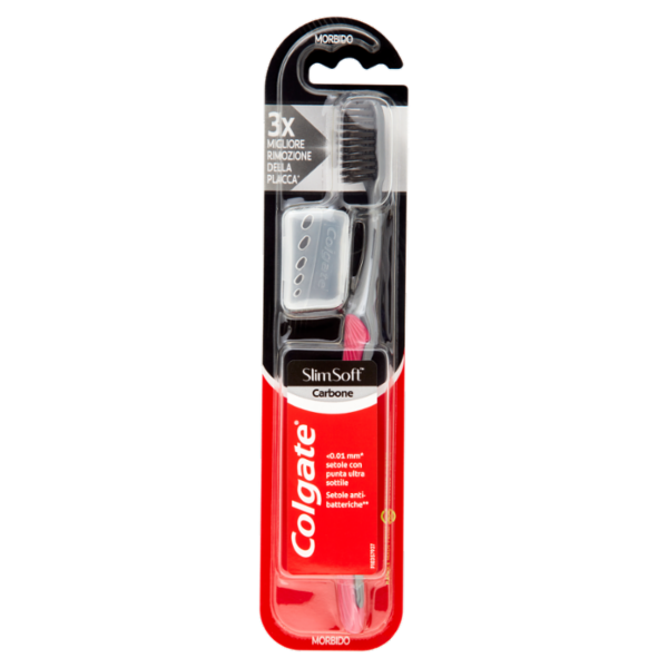 Colgate spazzolino Slim Soft al carbone pulizia profonda, morbido