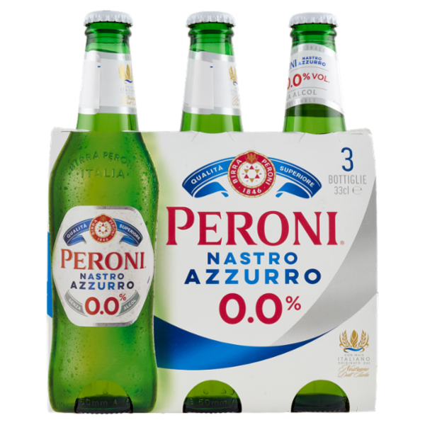 Peroni Nastro Azzurro 0.0% Birra 3 x 33 cl