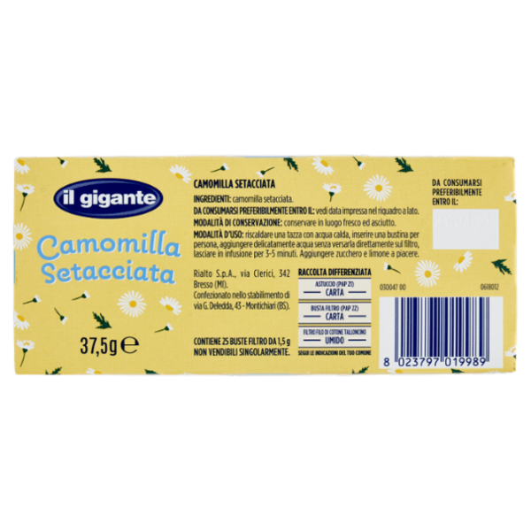IL GIGANTE Camomilla Setacciata 25 x 1,5 g