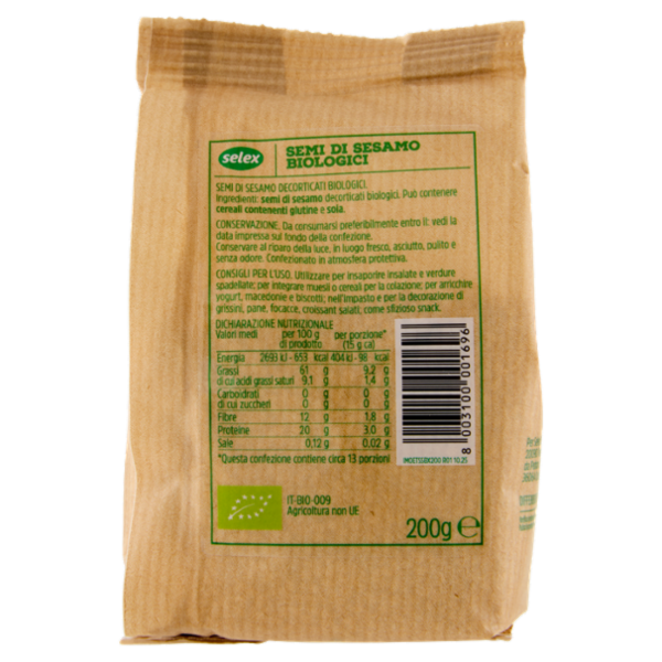 Selex Semi di Sesamo Decorticati Biologici 200 g
