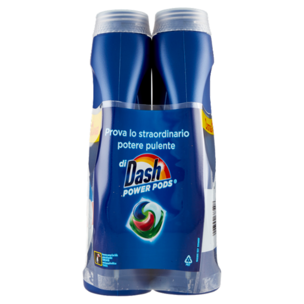 Dash Power Detersivo Liquido Lavatrice, Azione Extra-Igienizzante, 2x18 Lavaggi = 36 Lavaggi 2x900ml