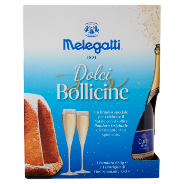 Melegatti 1894 Dolci Bollicine Pandoro 680 g + Vino Spumante 75 cl