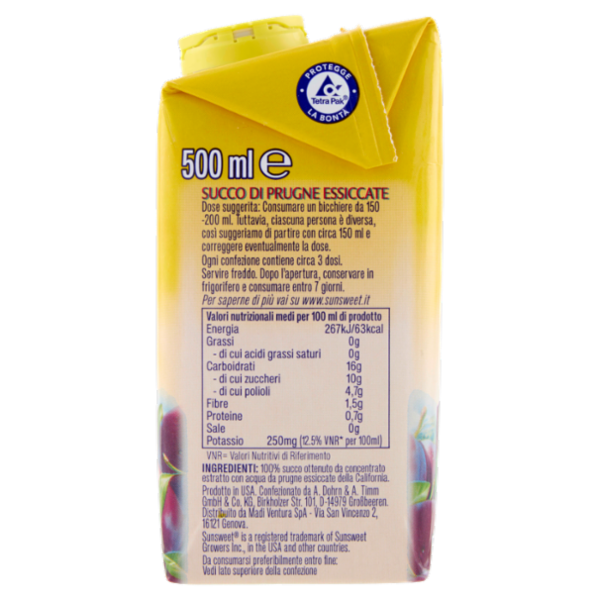 Sunsweet Succo di Prugne della California 500 ml