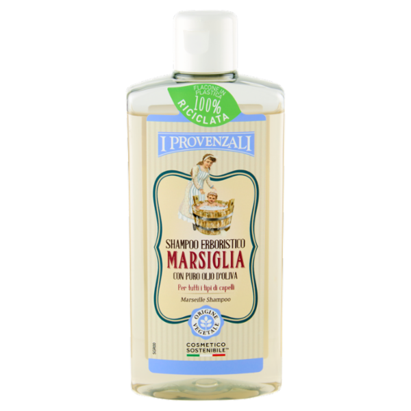 I Provenzali Shampoo Erboristico Marsiglia con Puro Olio d'Oliva per tutti i tipi di capelli 250 ml