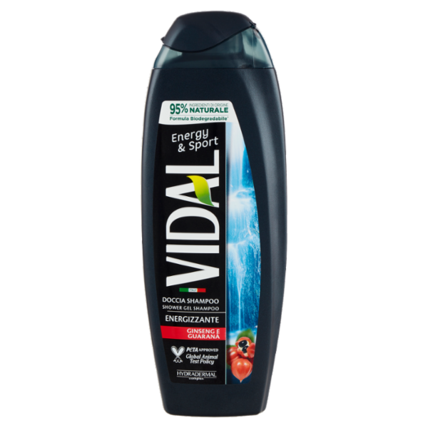 Vidal Energy & Sport Doccia Shampoo Ginseng e Guaranà 250 ml