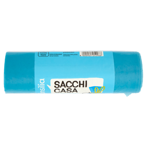 Consilia Sacchi Pattumiera Azzurri con Maniglie Cm 55x65 15 pezzi