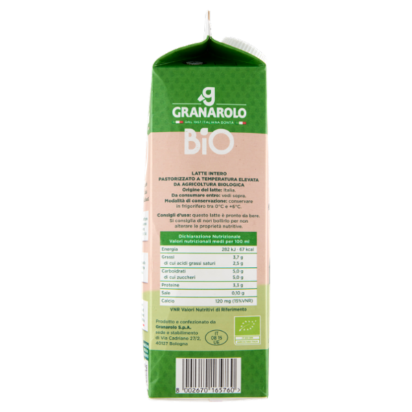 Granarolo Bio Latte Biologico Intero 1 L