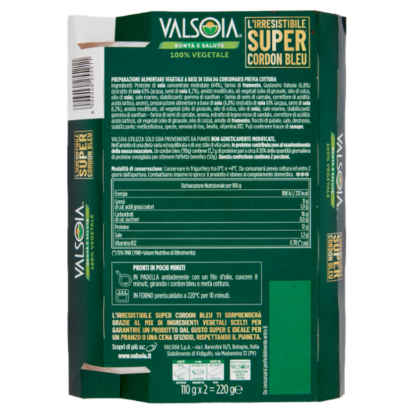 Valsoia Bontà e Salute Cordon Bleu 2 x 110 g