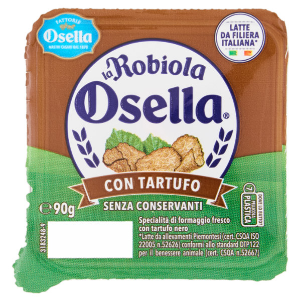 Fattorie Osella la Robiola Osella specialità di formaggio fresco con Tartufo­ 90 g
