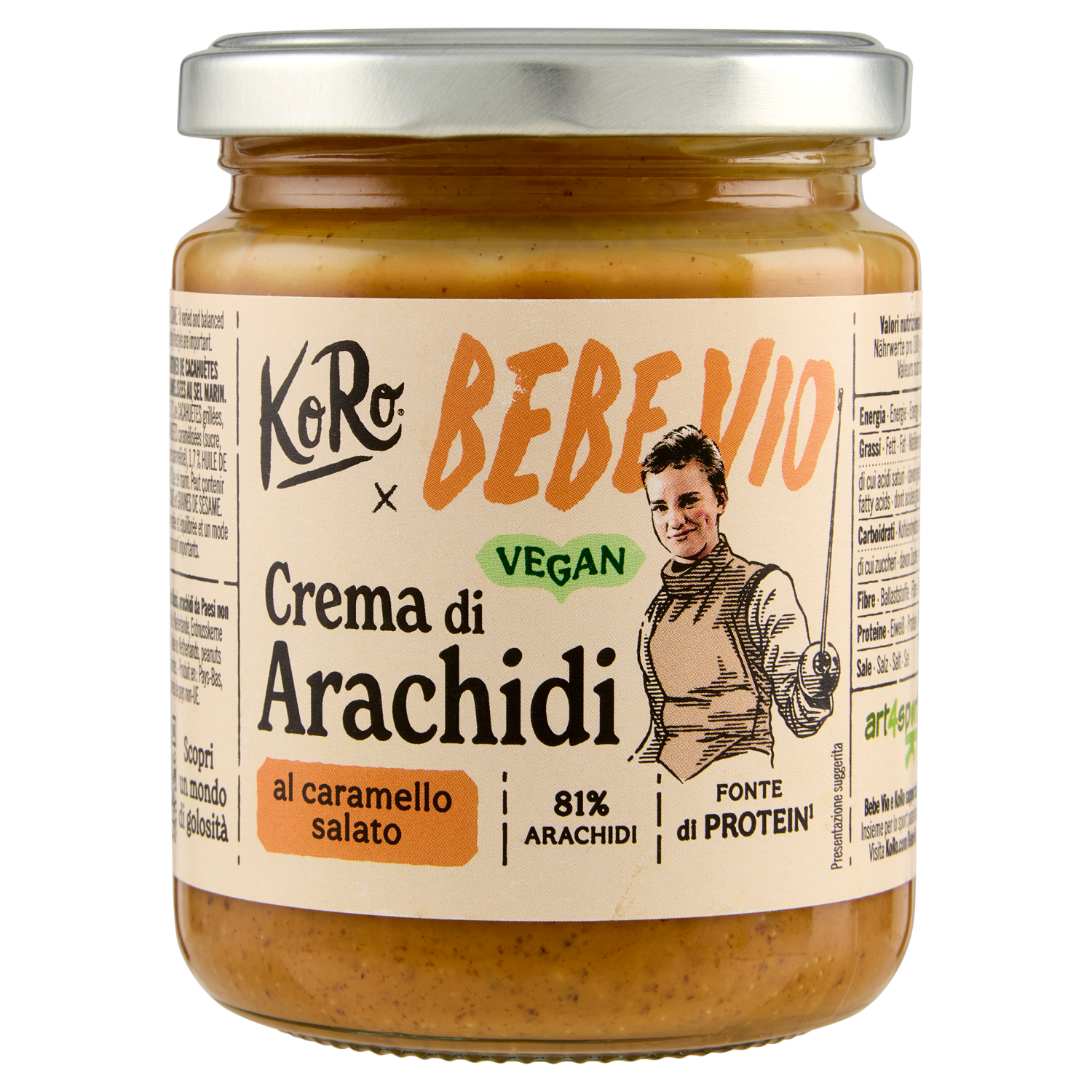 KoRo x Bebe Vio Crema di Arachidi al caramello salato 250 g - Koro