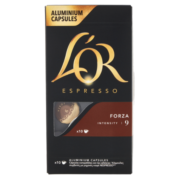 L'Or Espresso Forza 9- 10 Capsule Caffè Compatibili con Macchine Nespresso*® Original 52g