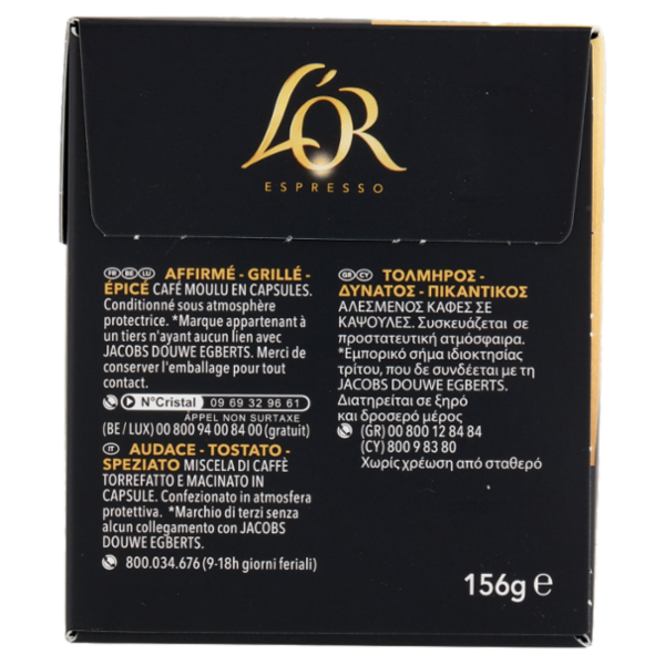 L'OR Forza 9- 30 Capsule Caffè Compatibili con Macchine Nespresso*® Original 156g