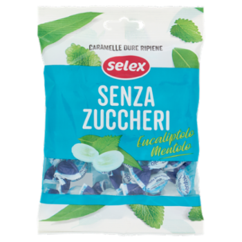 Selex Caramelle Dure Ripiene Balsamiche Mentolo Eucaliptolo Senza Zucchero 70 g